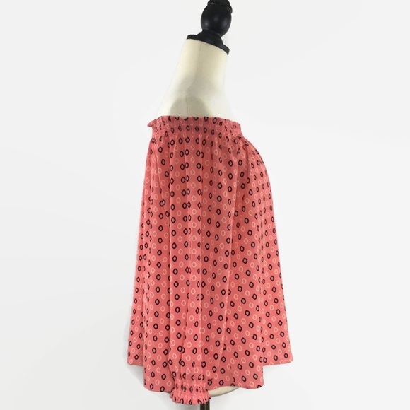 Banana Republic coral off the shoulder blouse, large petite - Picture 5 of 10